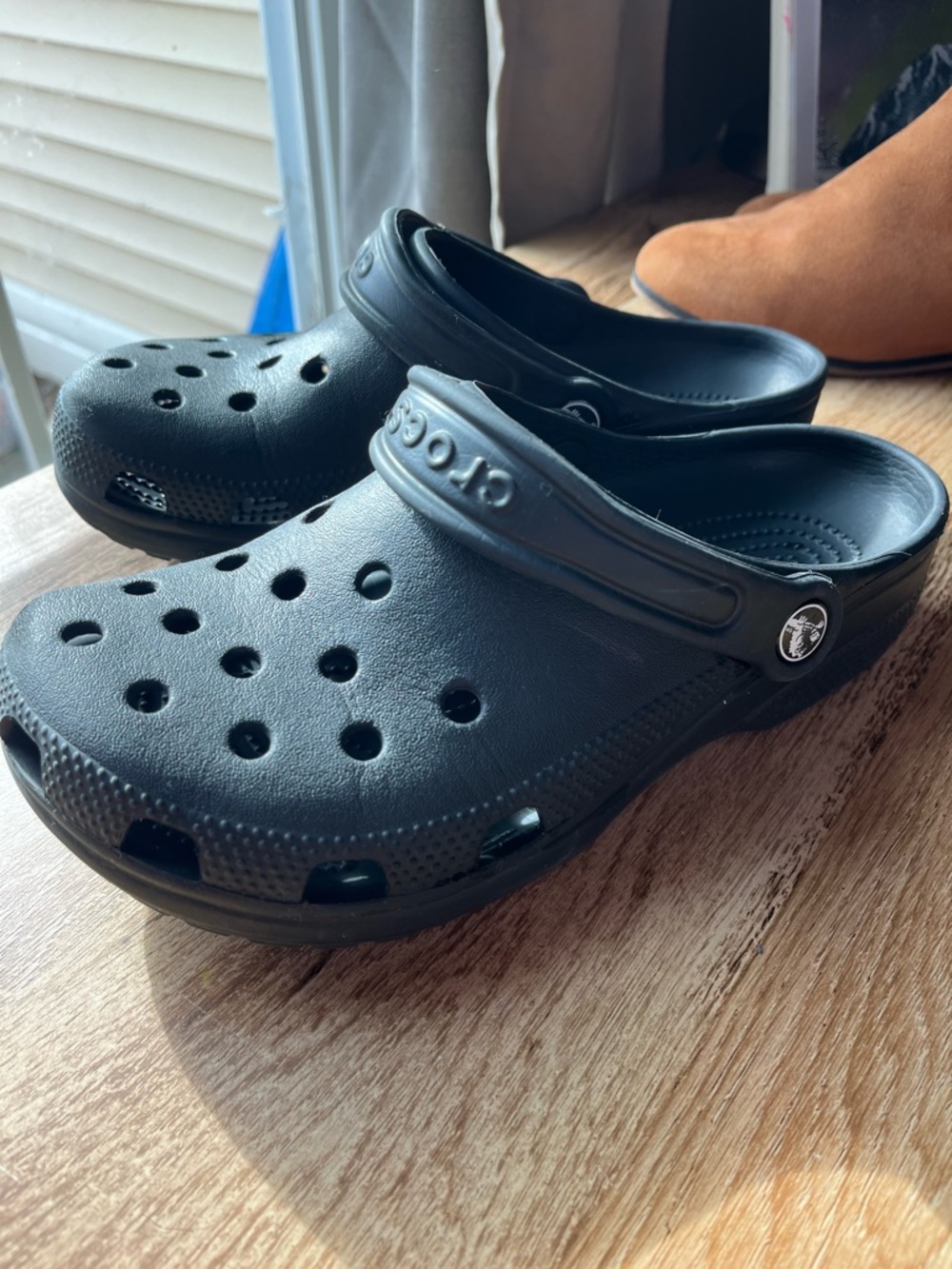 CROCS Kids Black Classic Clog with Heel Strap